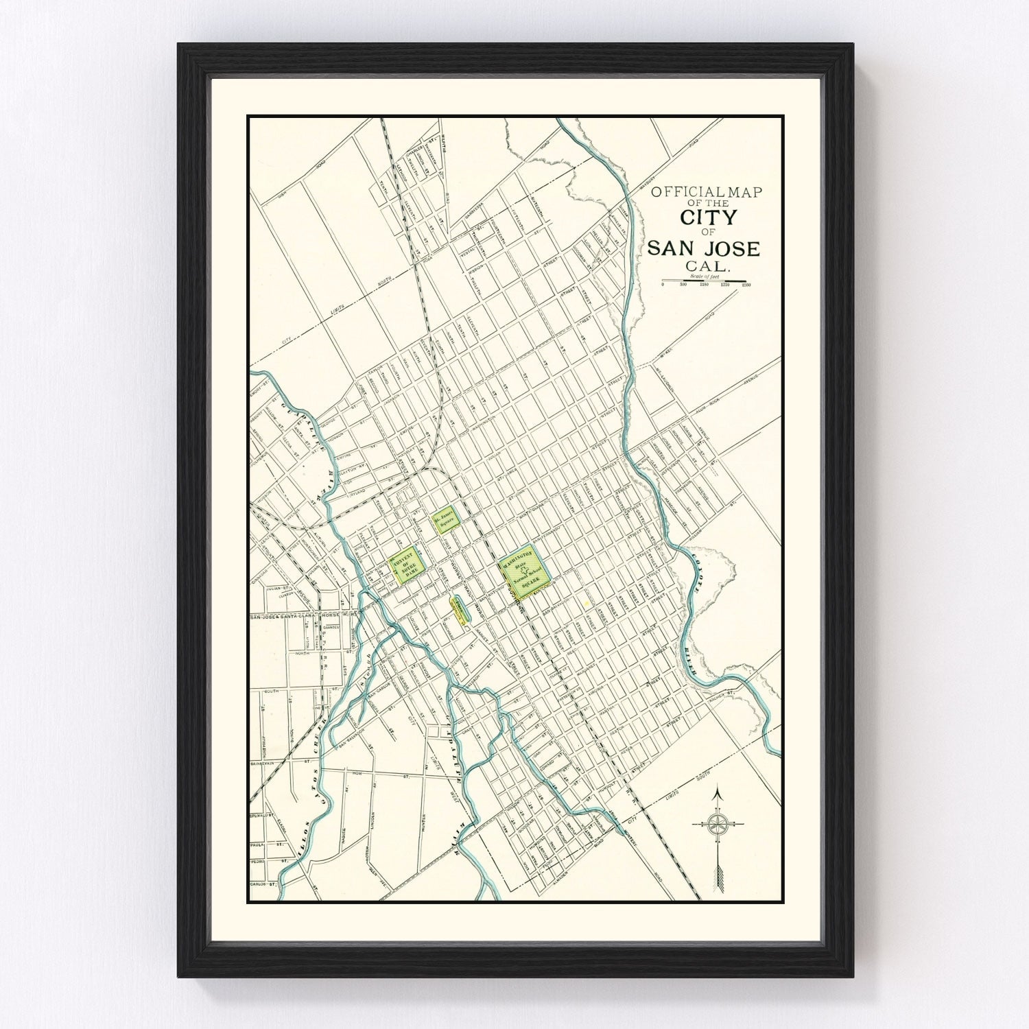 Vintage Map of San Jose, California 1899