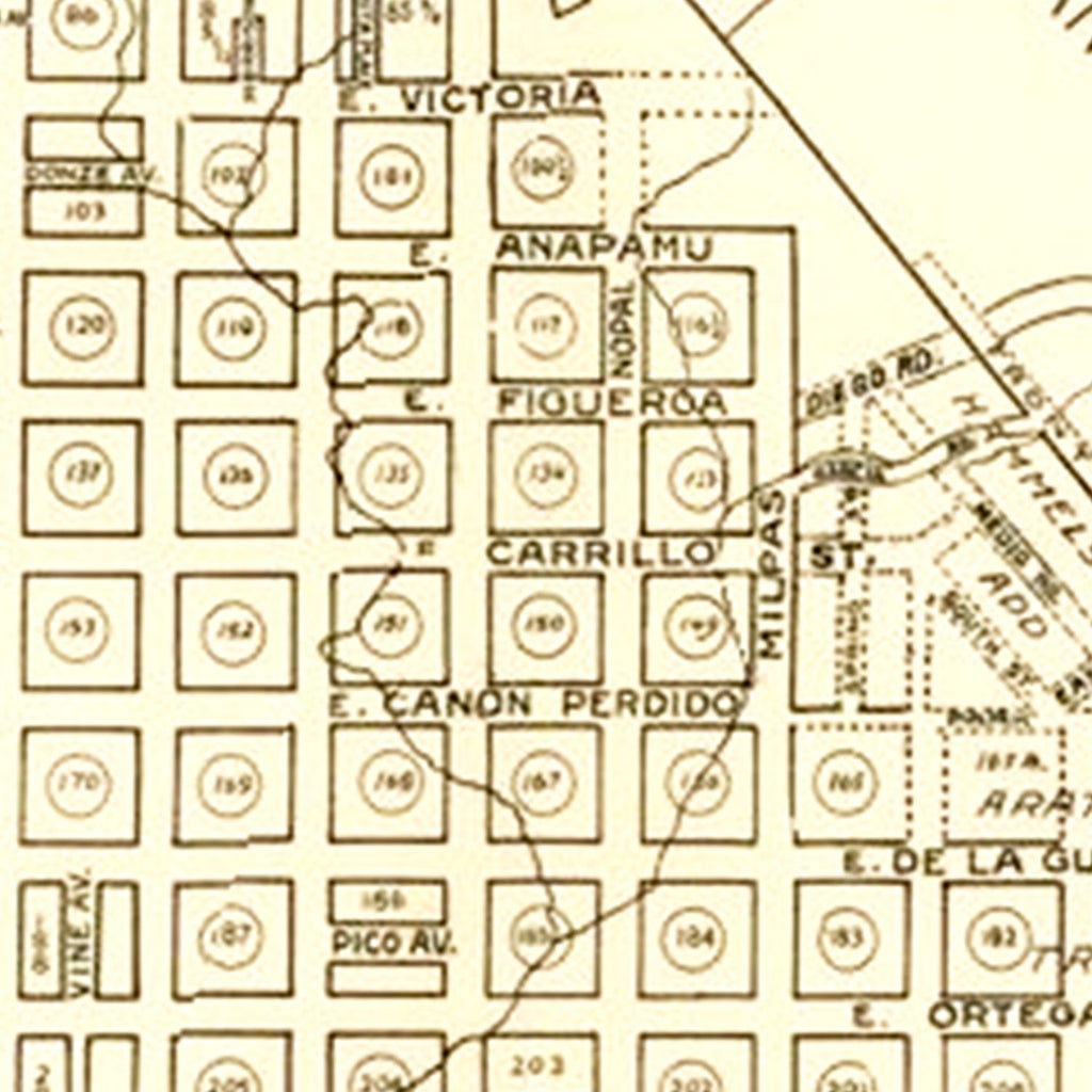 Vintage Map of Santa Barbara, California 1920