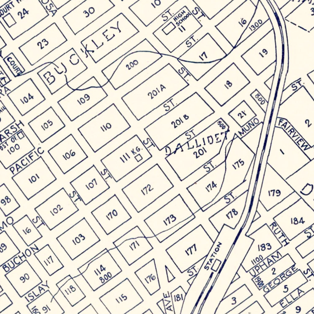 Vintage Map of San Luis Obispo, California 1920