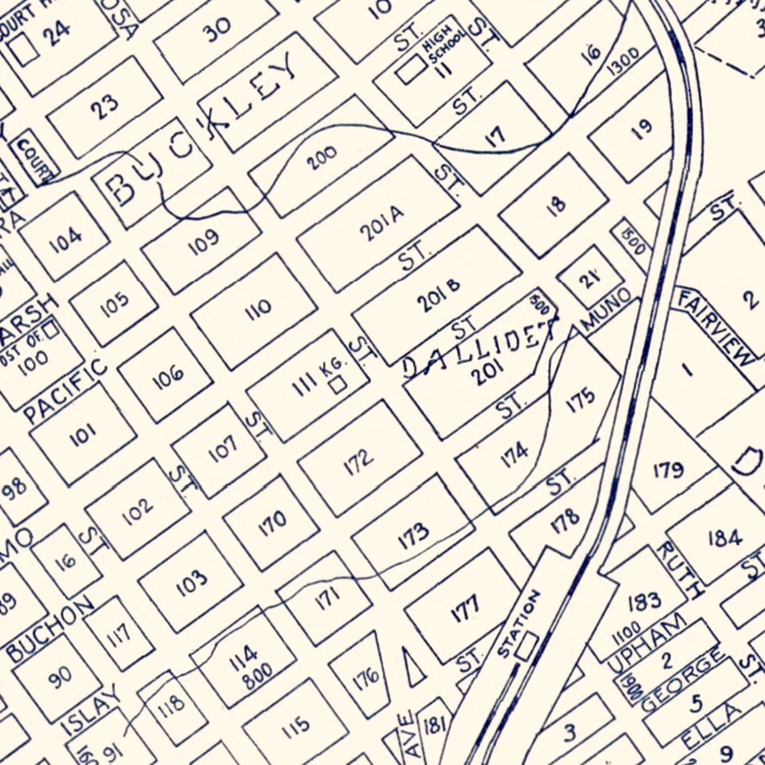 Vintage Map of San Luis Obispo, California 1920