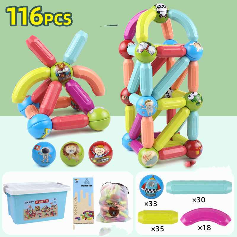 DIY Magnetic Construction Set – Creative Magnetic Rod Building Blocks for Kids
