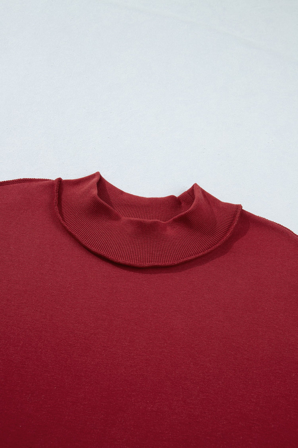Solid Reversible Mock Neck Oversized Sweatshirt