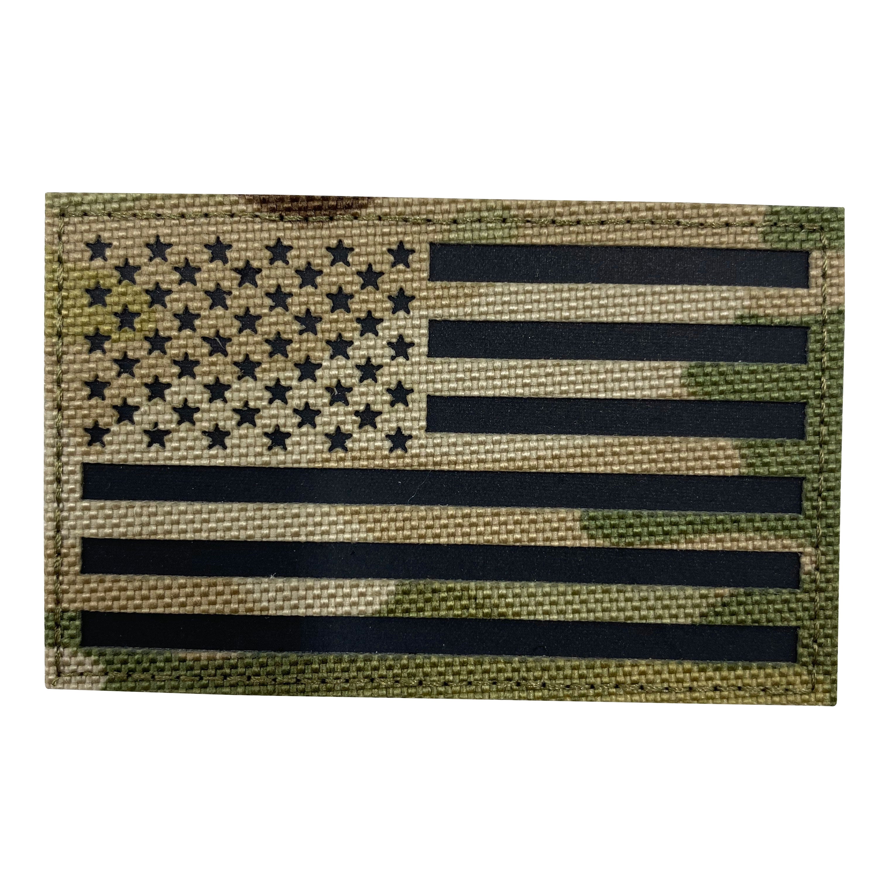 IR Reflective Fabric US Flag Forward Multicam
