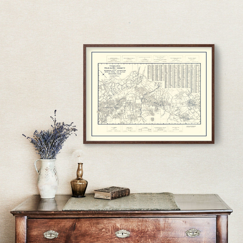 Vintage Map of Palo Alto, California 1920