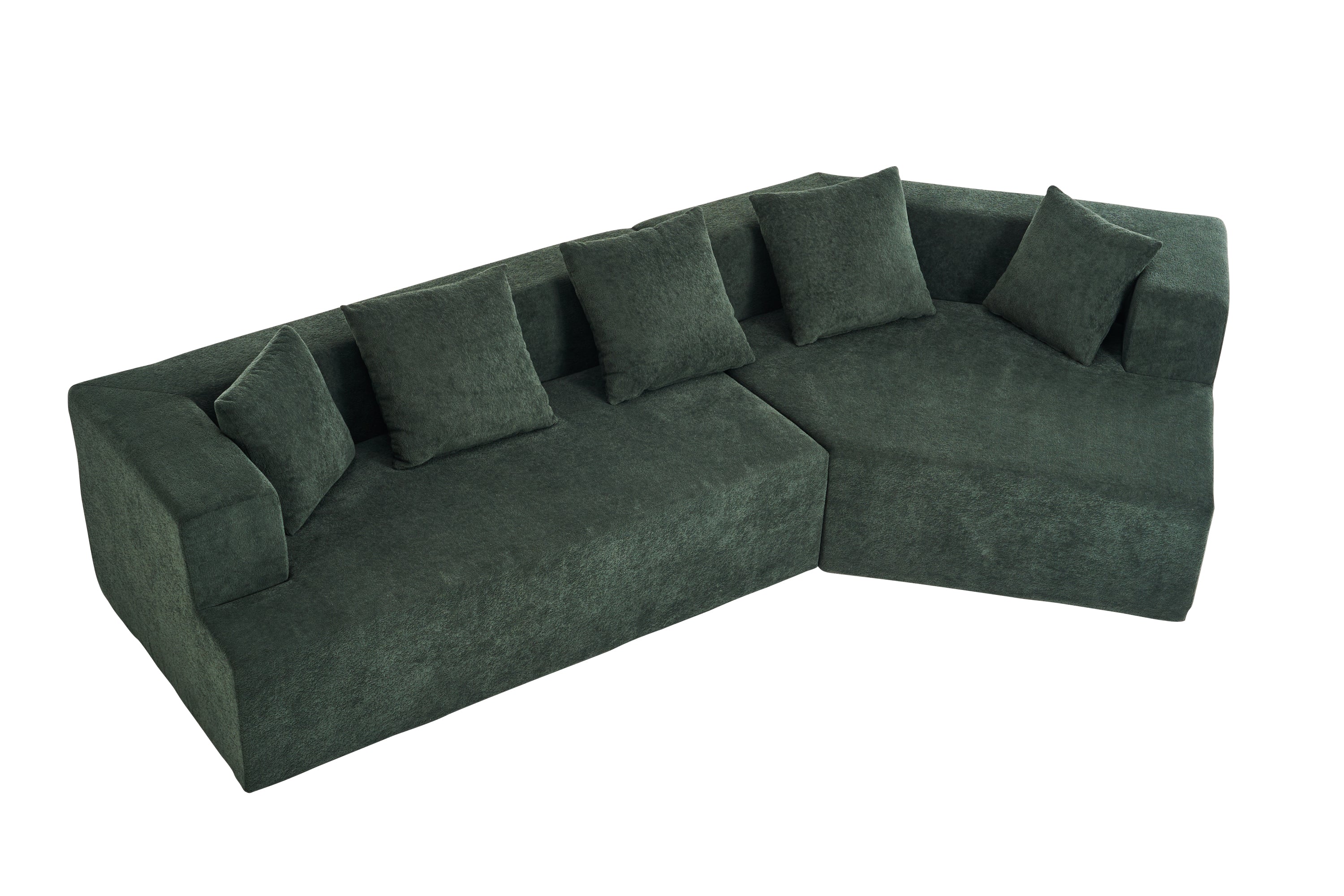 Memory Foam Couch, No Installation & Easy to Transport, Deep Seat Modern Sofa with Chenille Fabric, Couch for Living Room, Bedroom, Apartment, Home Office