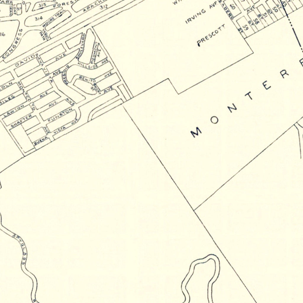 Vintage Map of Monterey, California 1920