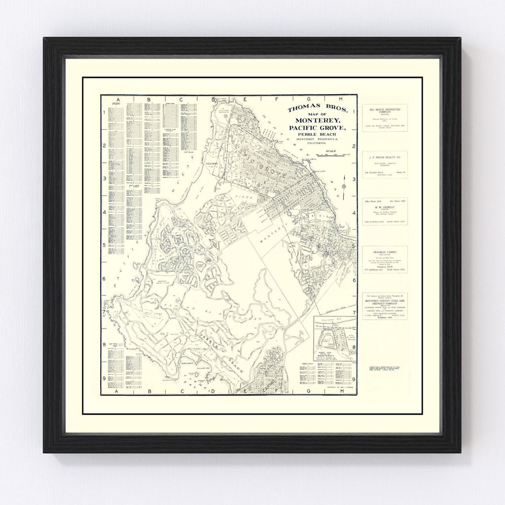 Vintage Map of Monterey, California 1920