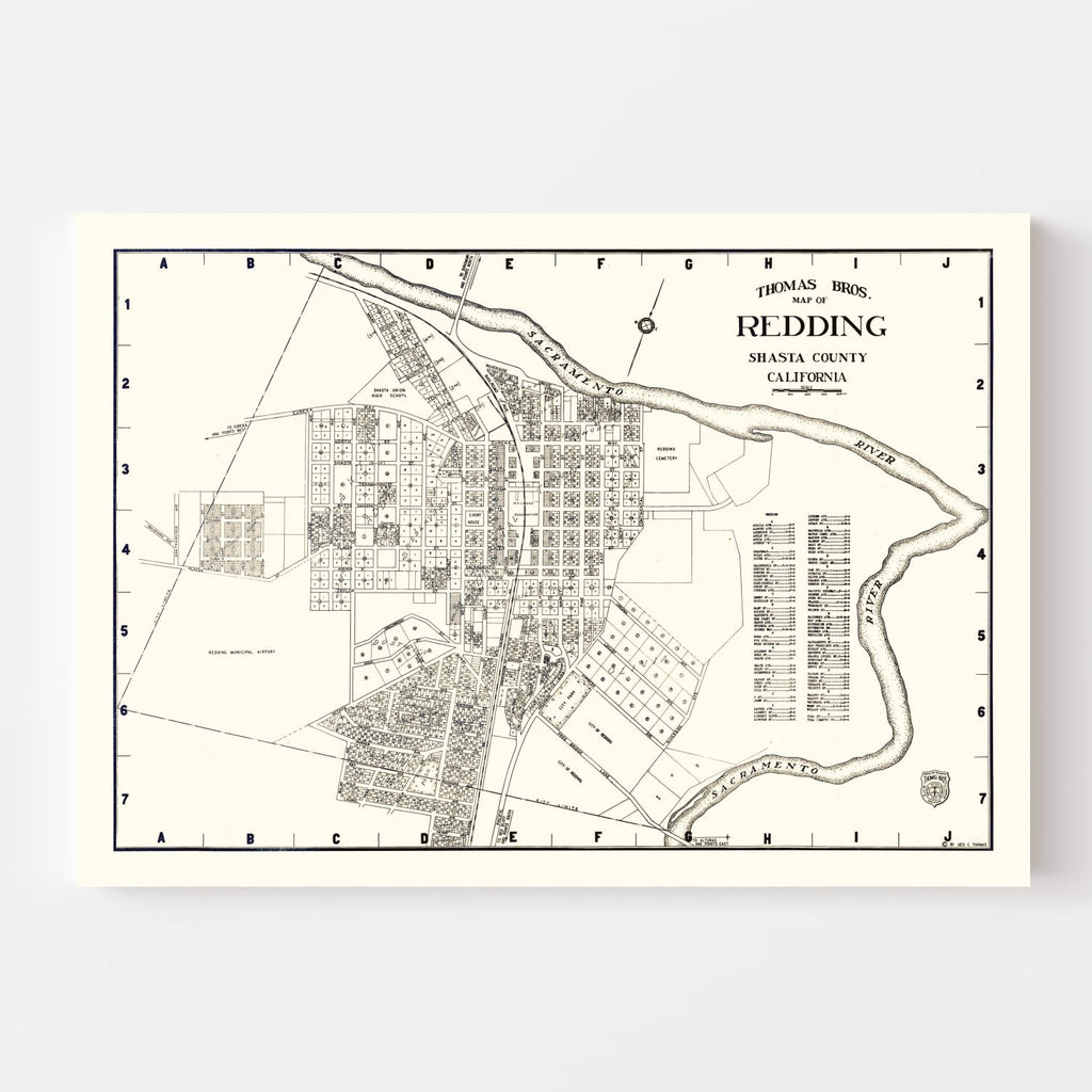 Vintage Map of Redding, California 1920
