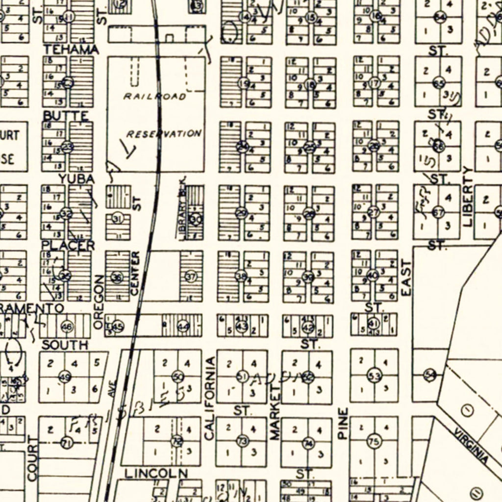 Vintage Map of Redding, California 1920