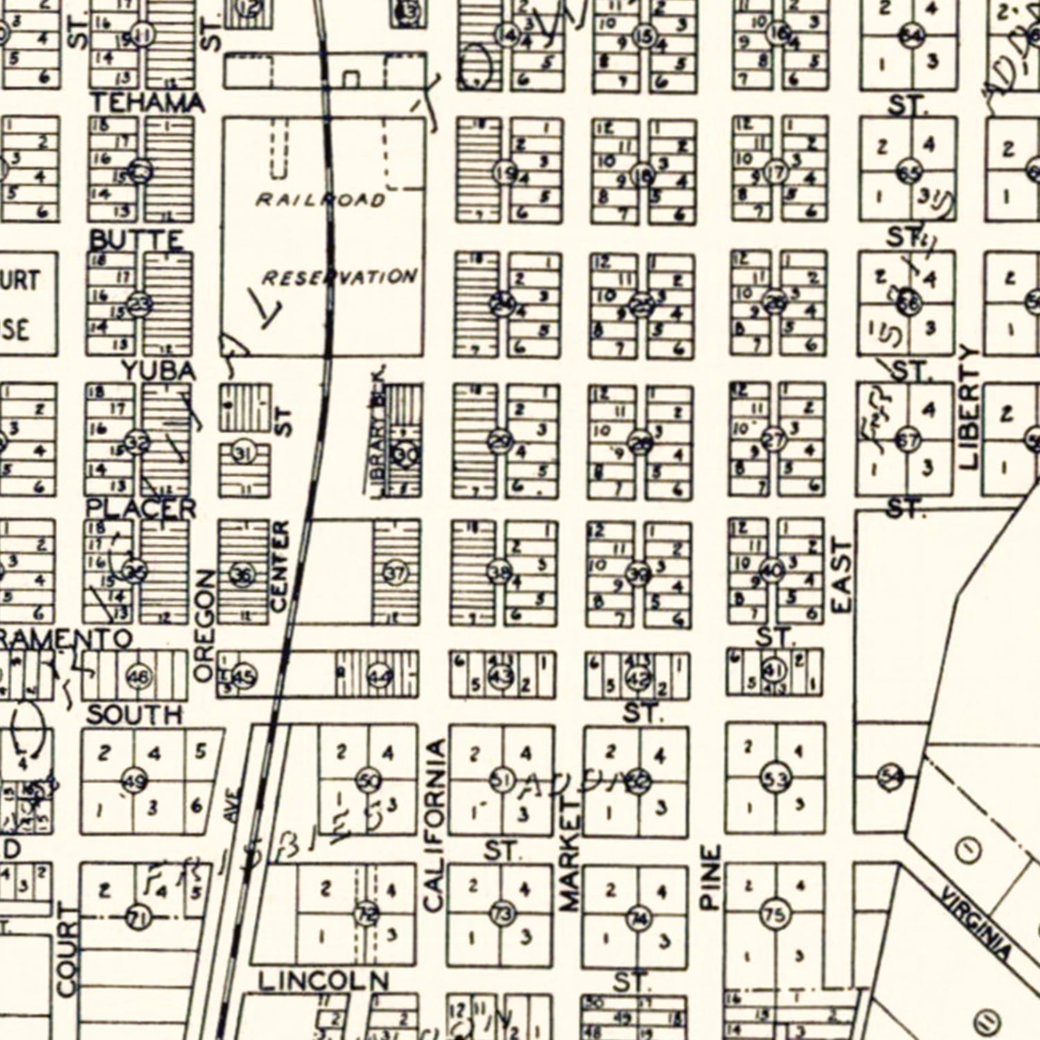 Vintage Map of Redding, California 1920