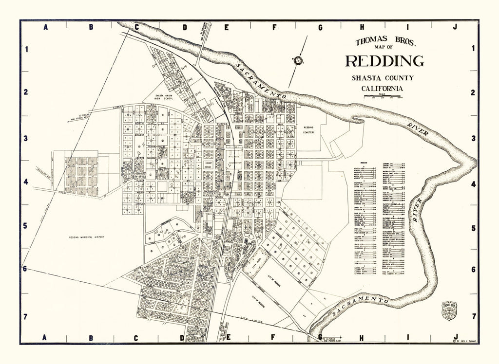 Vintage Map of Redding, California 1920
