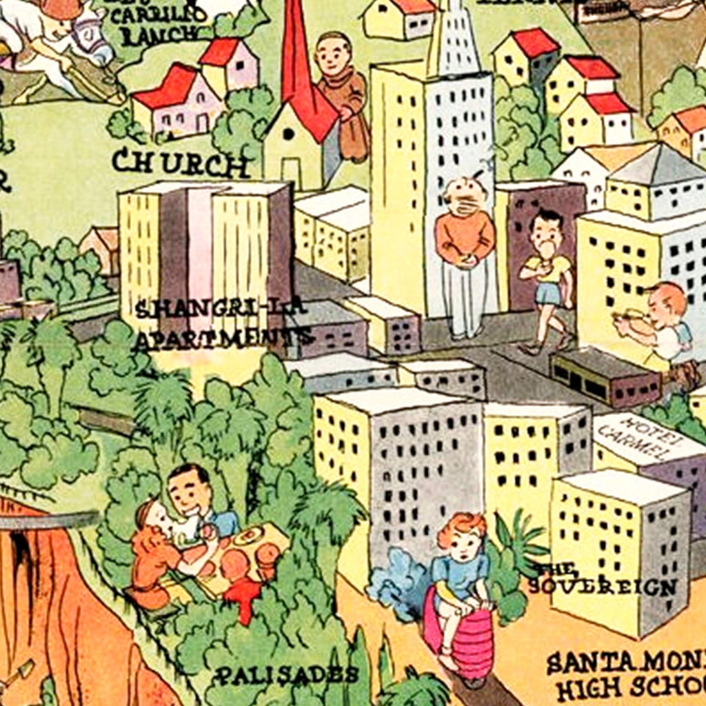 Vintage Map of Santa Monica, California 1940