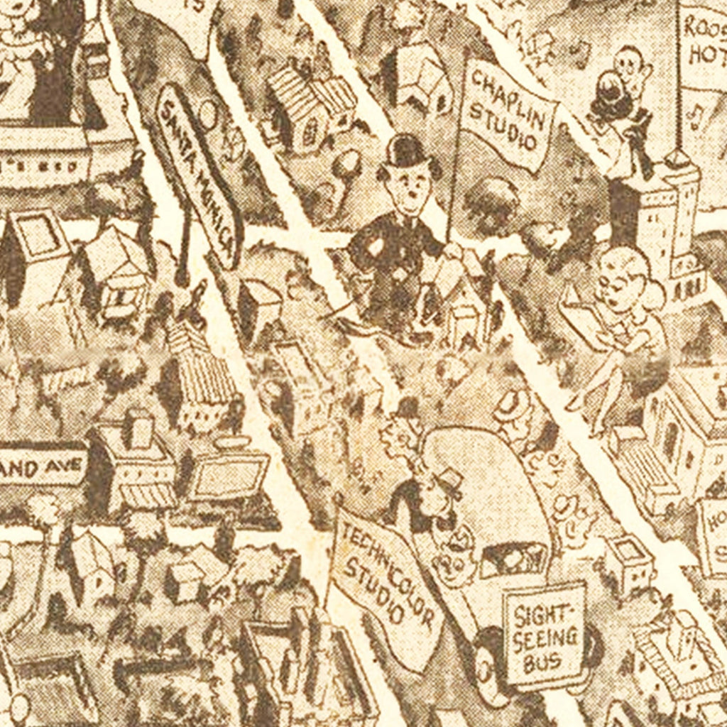 Vintage Map of Hollywood, California 1940