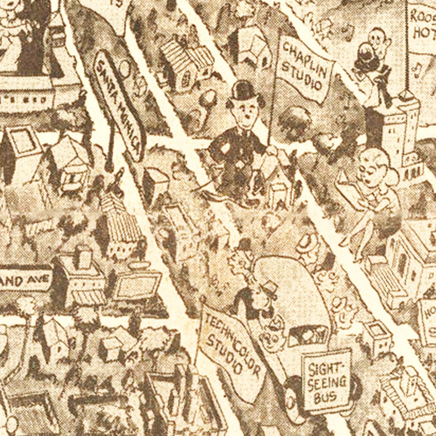 Vintage Map of Hollywood, California 1940