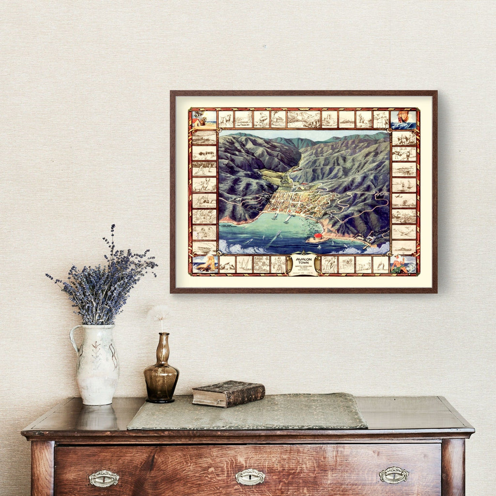 Vintage Avalon & Santa Catalina Island Map 1948