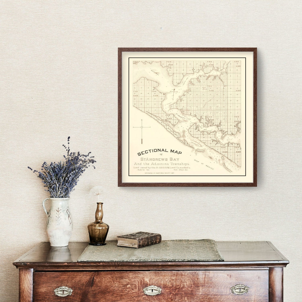 Vintage Map of Panama City, Florida 1887