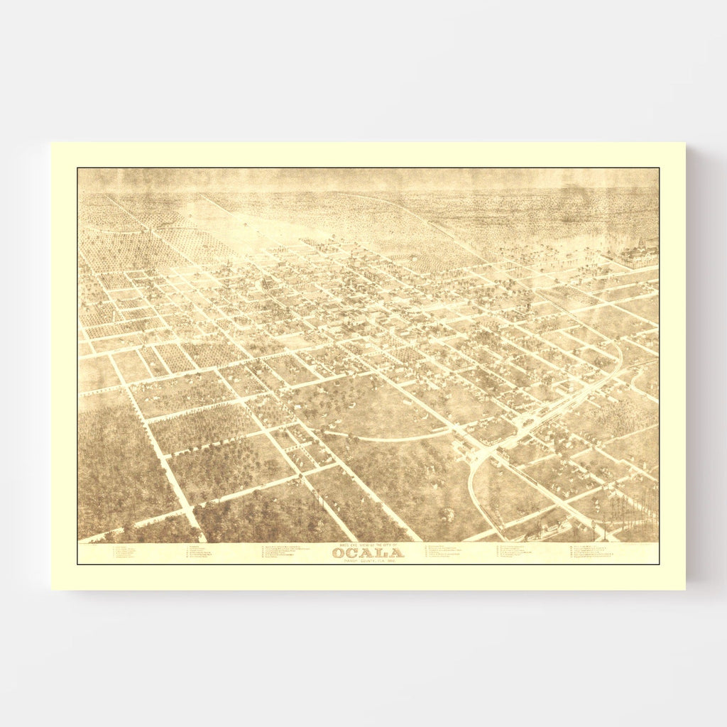Vintage Map of Ocala, Florida 1892