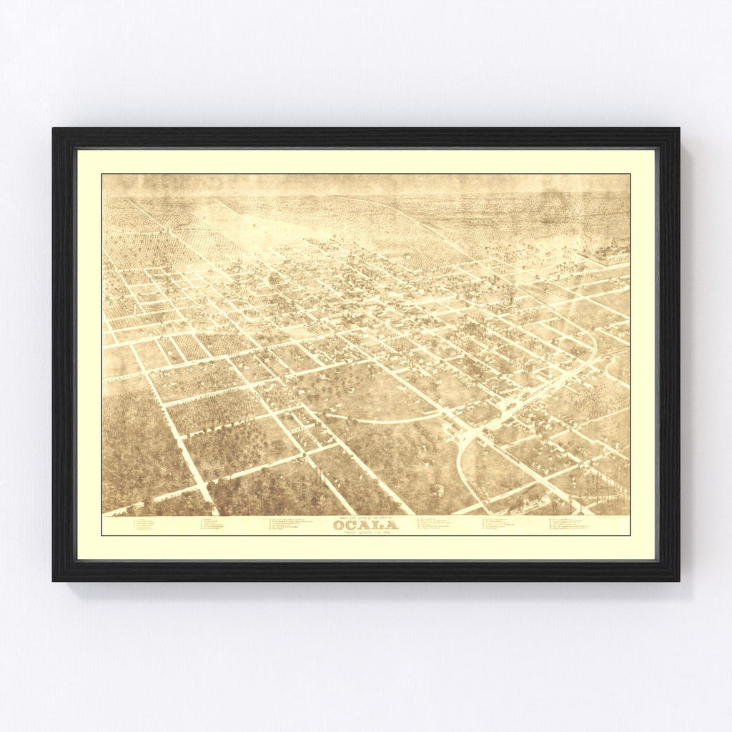 Vintage Map of Ocala, Florida 1892