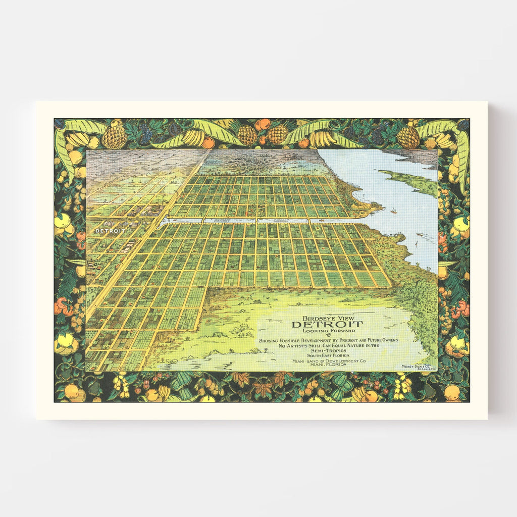Vintage Map of Detroit, Florida 1911