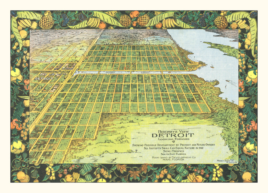 Vintage Map of Detroit, Florida 1911