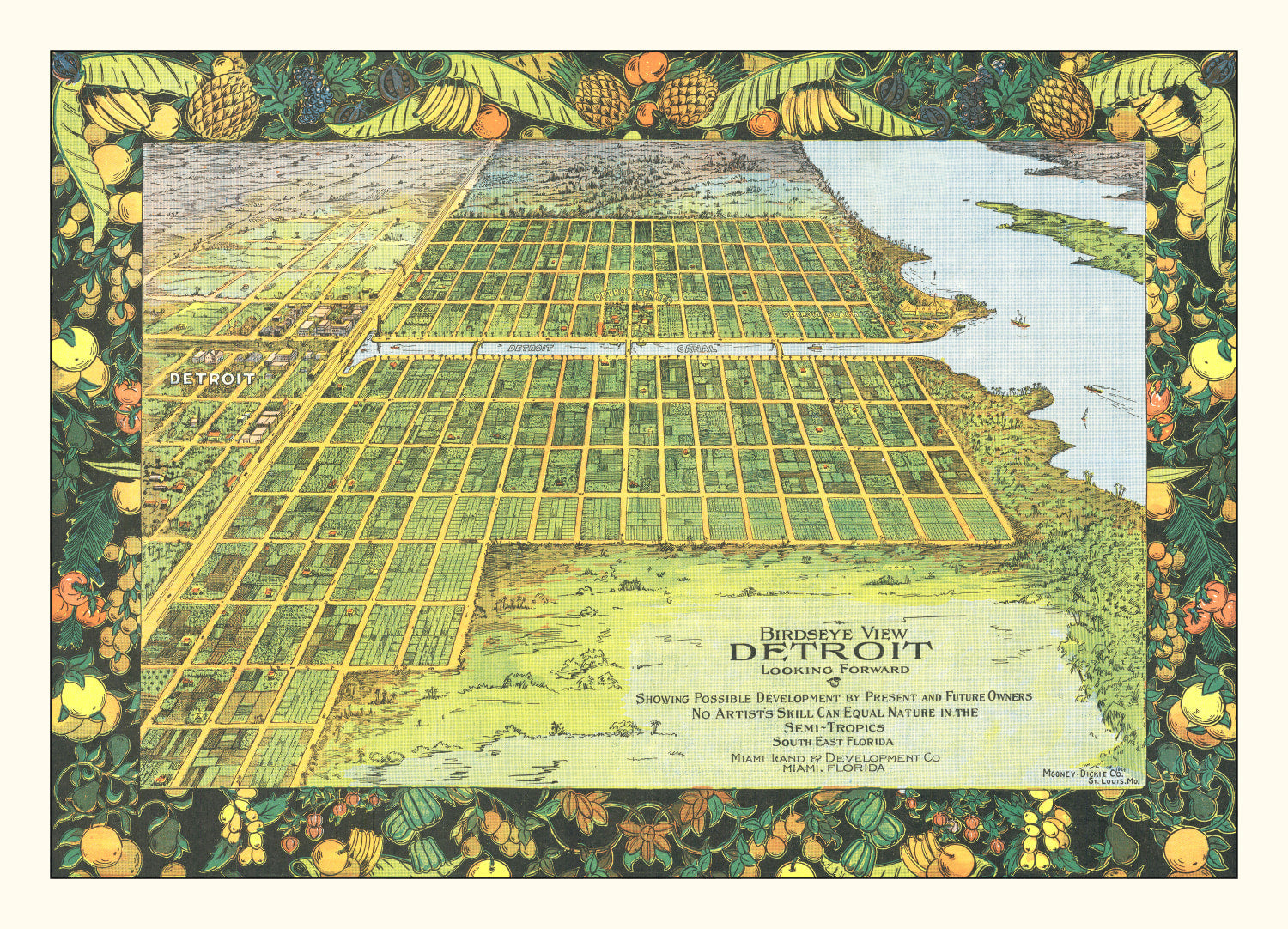 Vintage Map of Detroit, Florida 1911