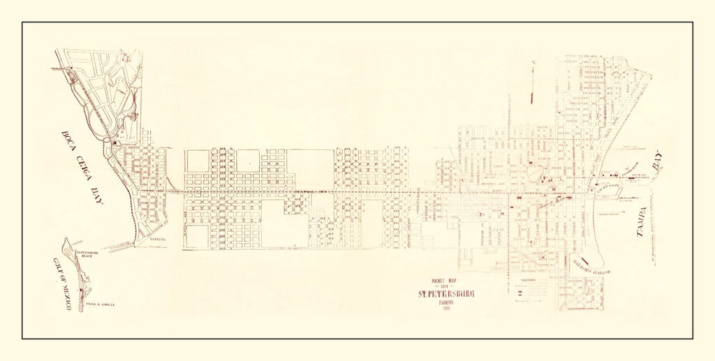 Vintage Map of St. Petersburg, Florida 1918
