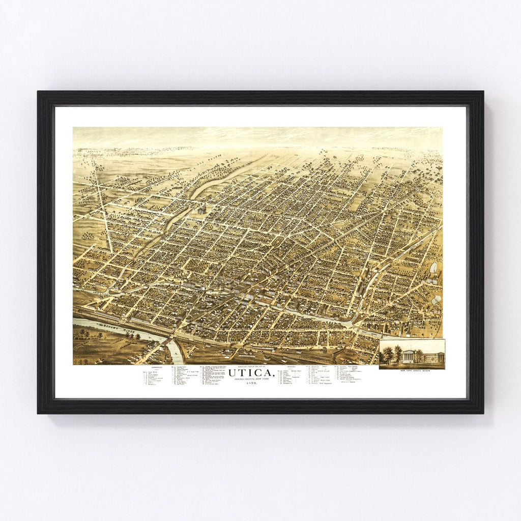 Vintage Map of Utica, New York 1873