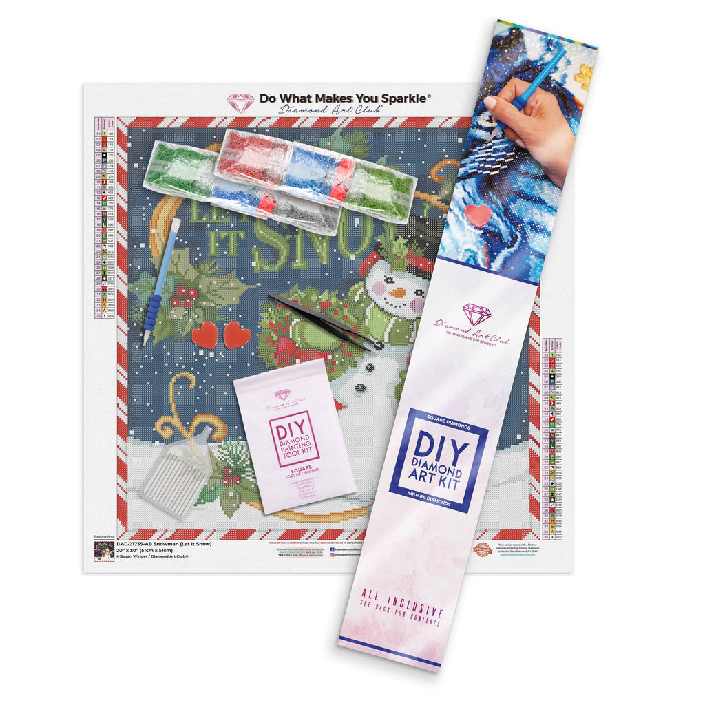 Diamond Art Club – Snowman (Let it Snow!) Christmas Diamond Painting (Square Drill, 20" x 20")
