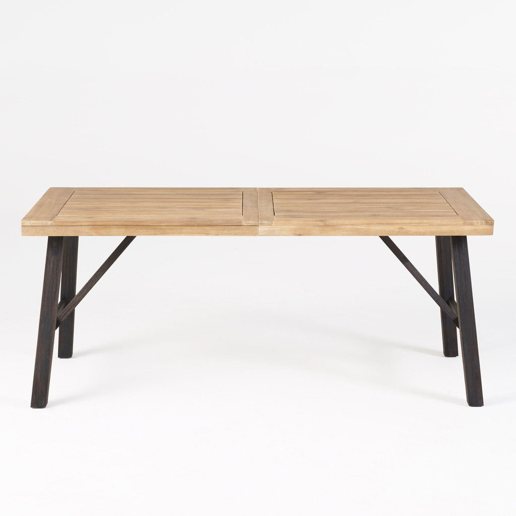 Outdoor Dining Set With 2 Bench And 1 Dining Table - Light Brown