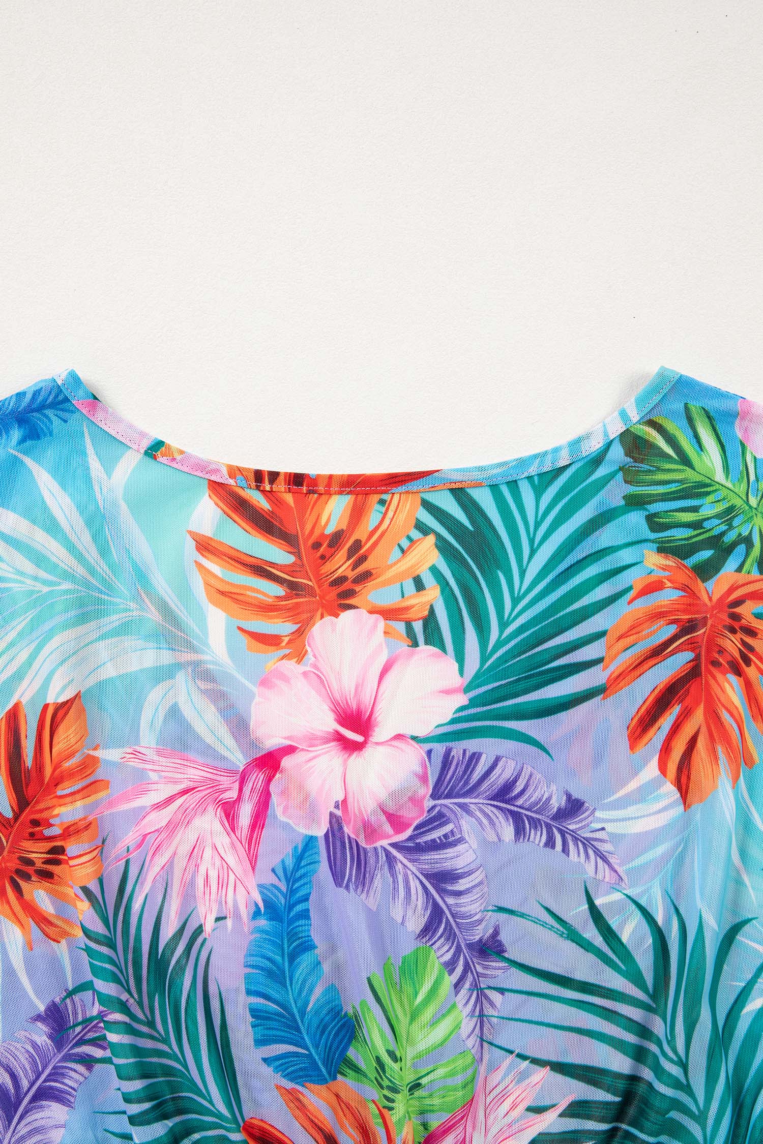 Tropical Semi-Sheer Beach Cover Up Dress