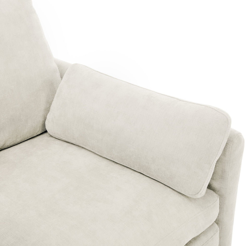 Cozy Upholstered Loveseat Sofa with Double Cushion Design in Beige Chenille, 68.1'