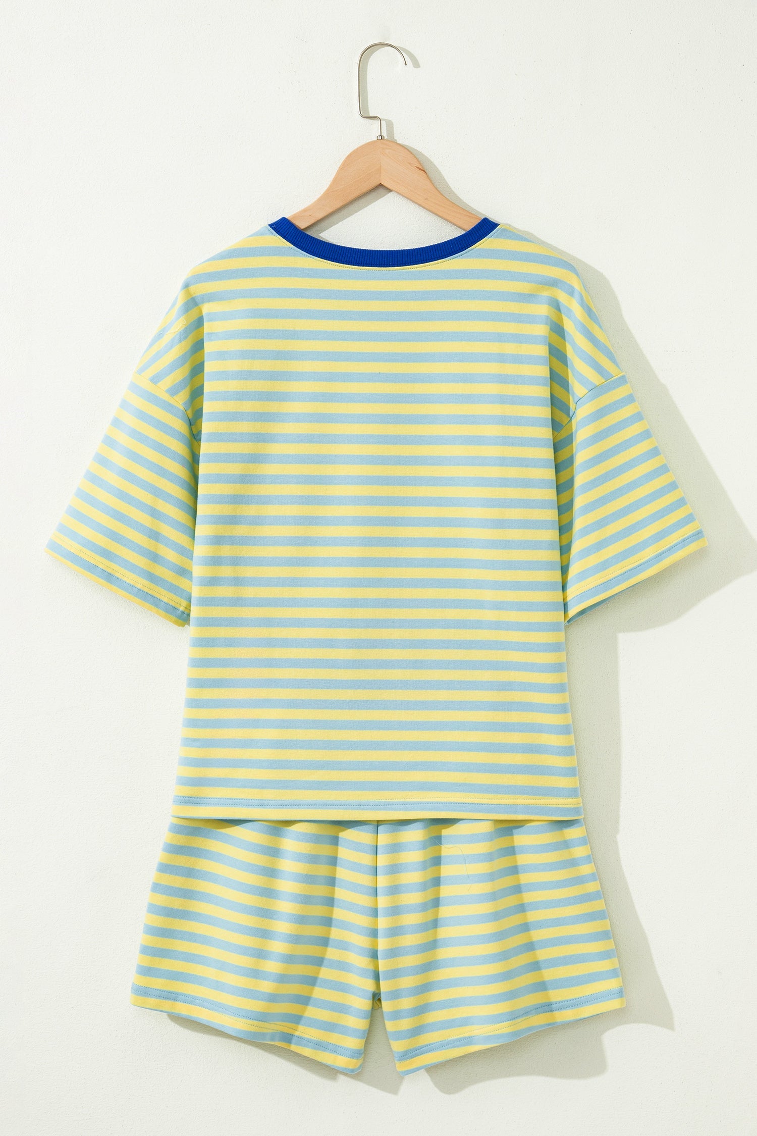 Stripe Terry Knit Top & Shorts Set