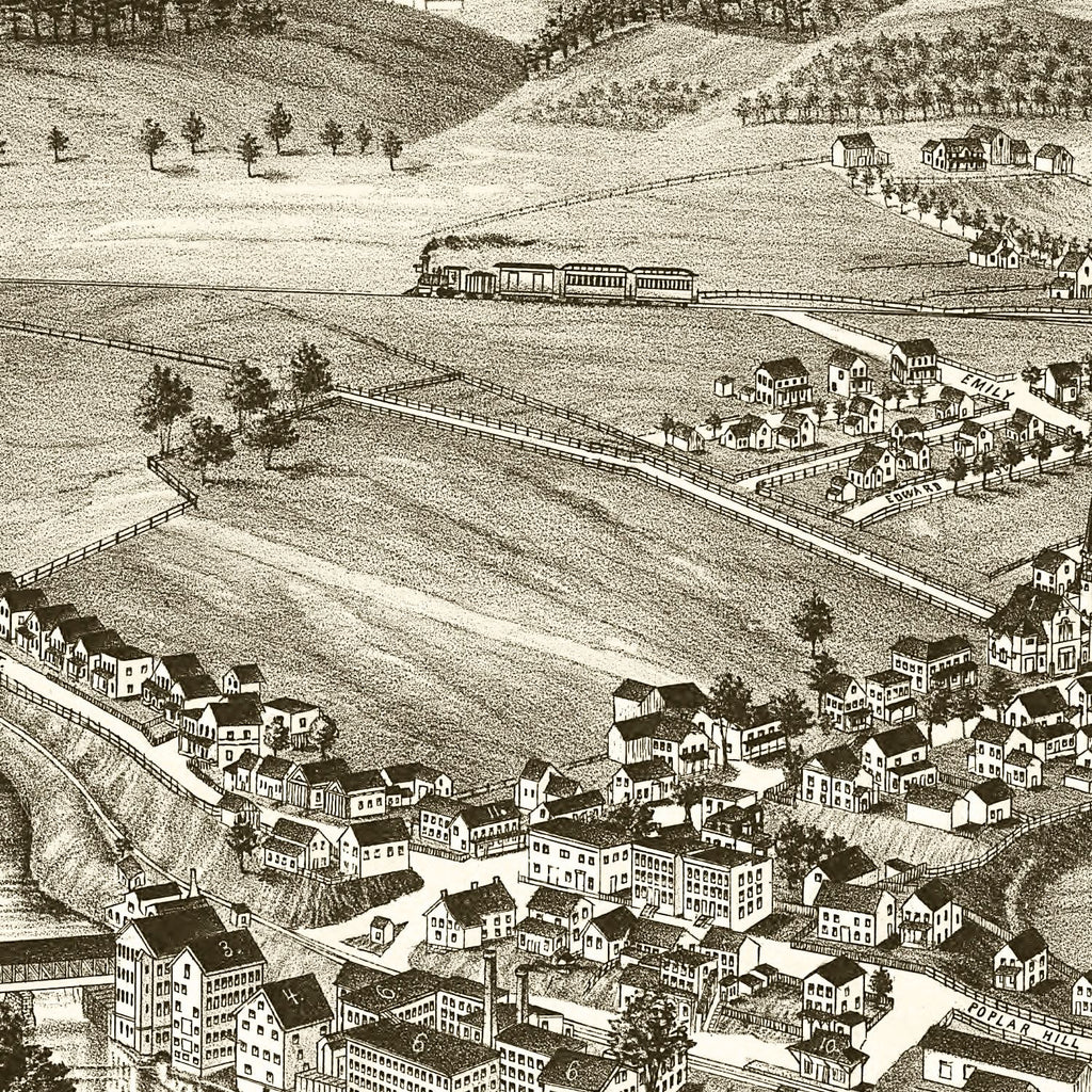 Vintage Map of Valley Falls, New York 1887