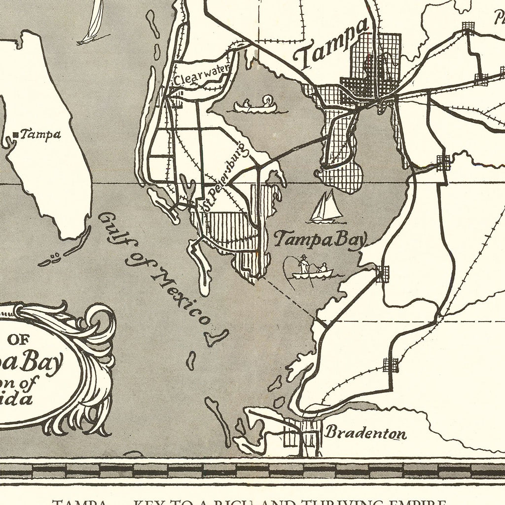 Vintage Map of Tampa, Florida 1928