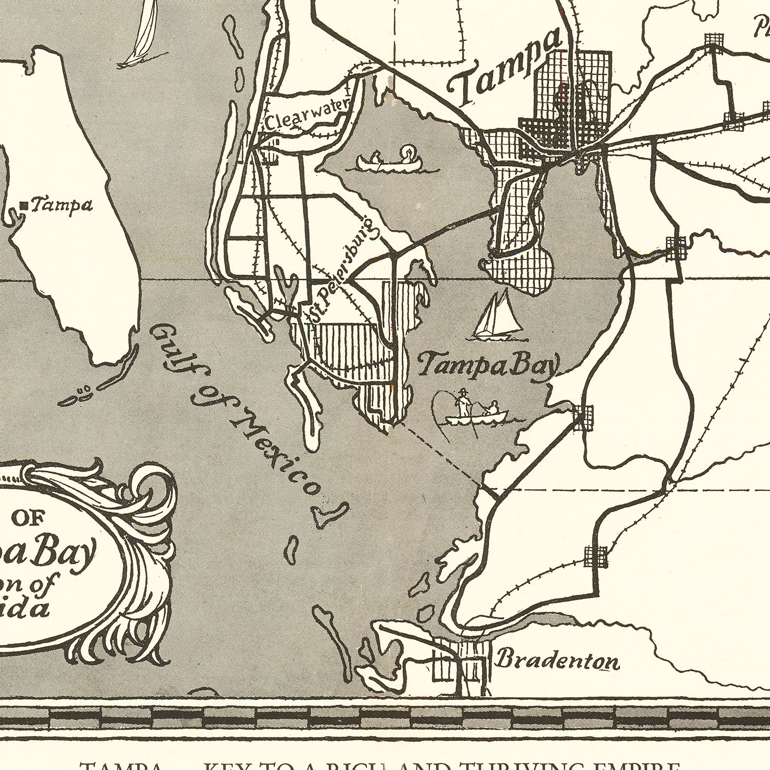 Vintage Map of Tampa, Florida 1928