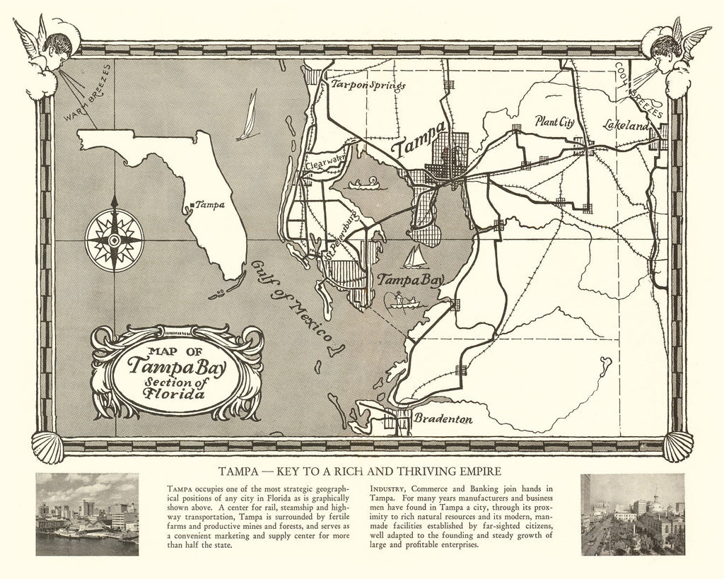 Vintage Map of Tampa, Florida 1928