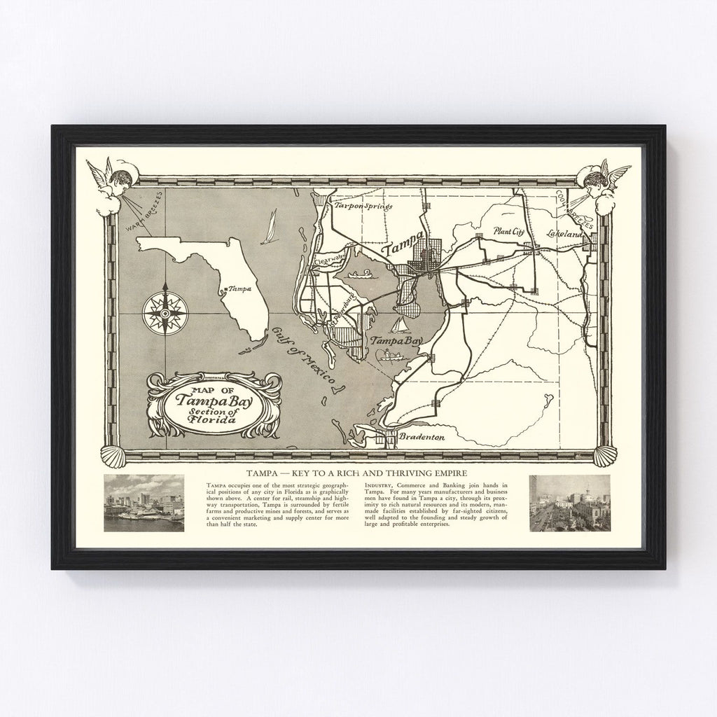 Vintage Map of Tampa, Florida 1928