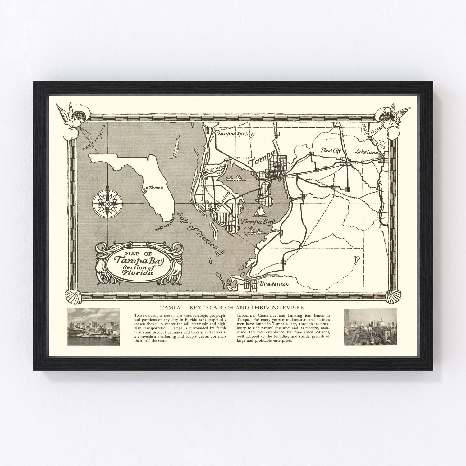 Vintage Map of Tampa, Florida 1928