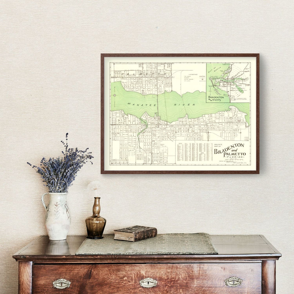 Vintage Map of Bradenton, Florida 1940