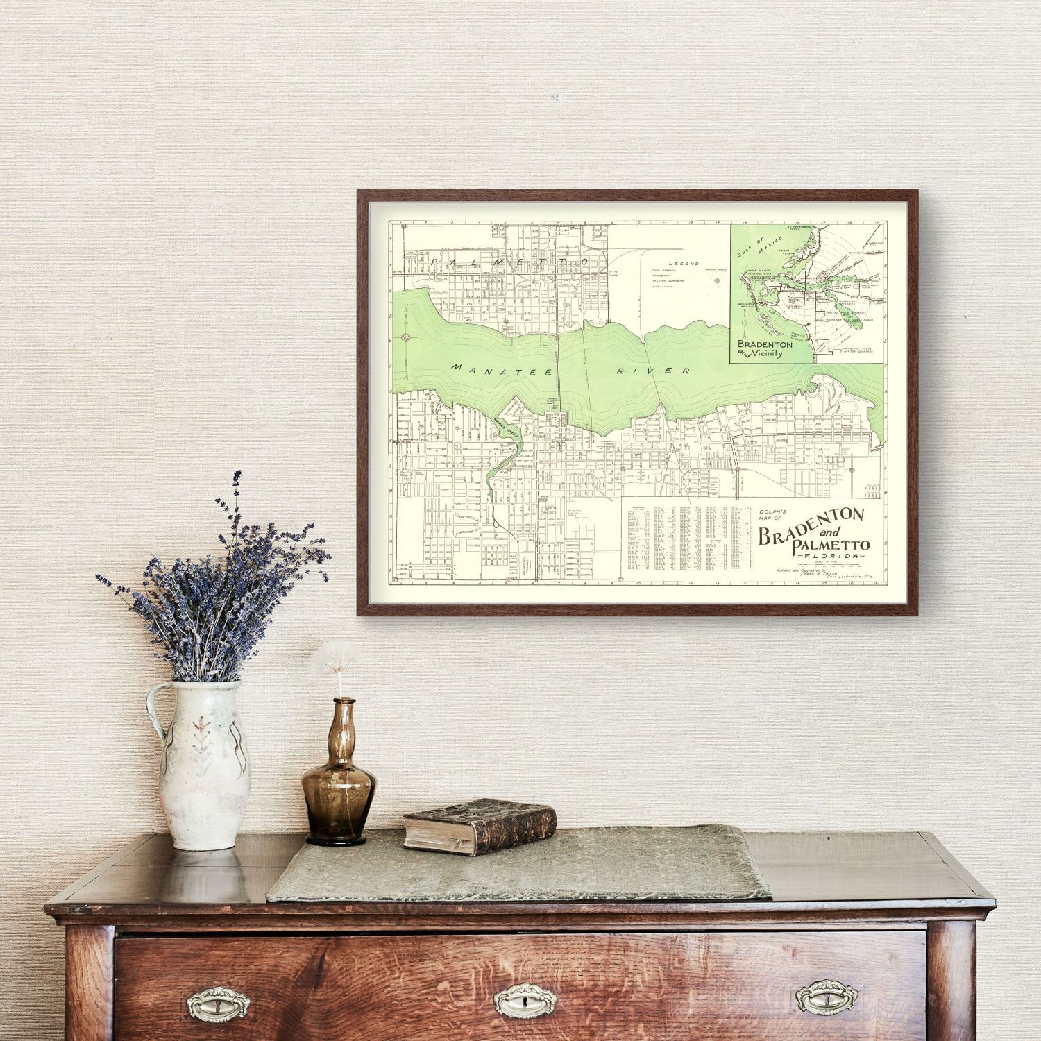 Vintage Map of Bradenton, Florida 1940
