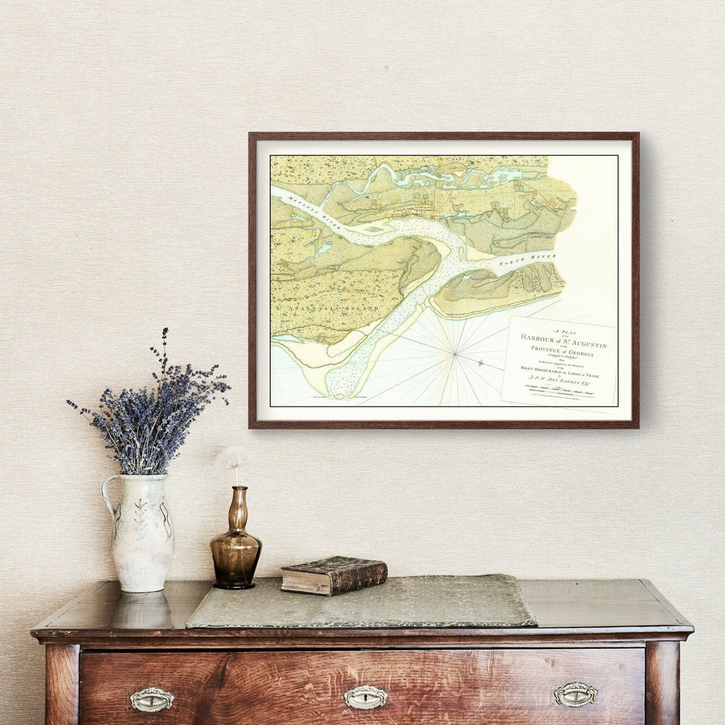 Vintage Map of St. Augustin Harbor, 1780