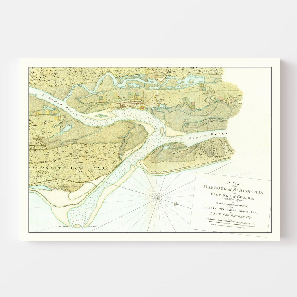 Vintage Map of St. Augustin Harbor, 1780
