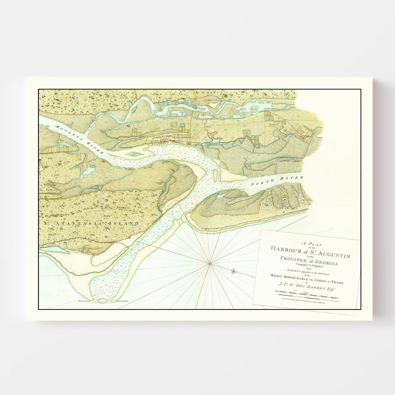 Vintage Map of St. Augustin Harbor, 1780