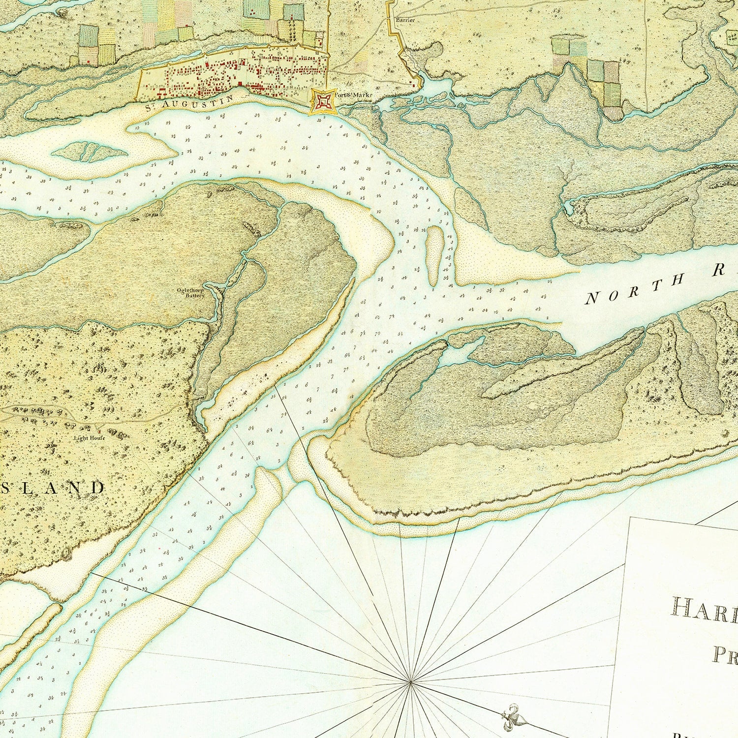 Vintage Map of St. Augustin Harbor, 1780