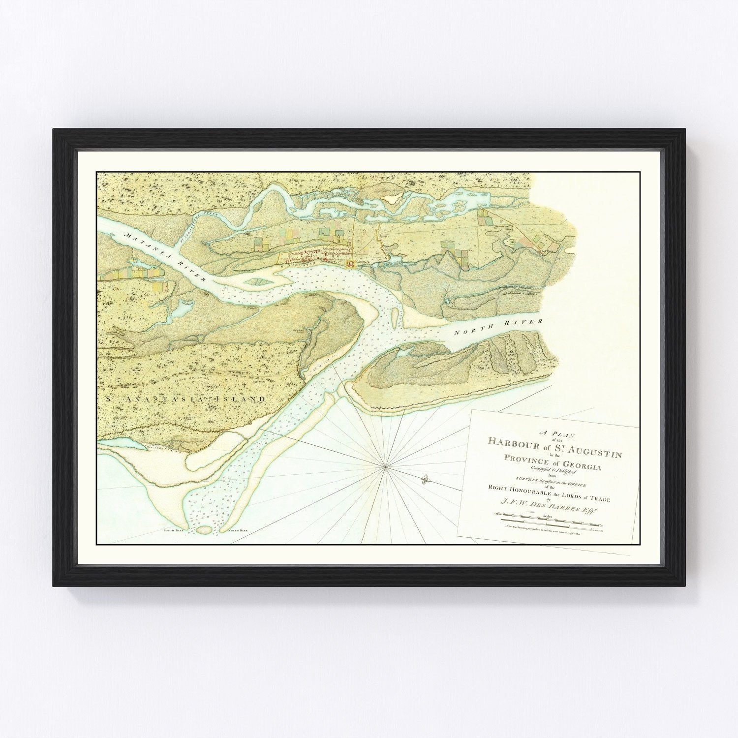 Vintage Map of St. Augustin Harbor, 1780