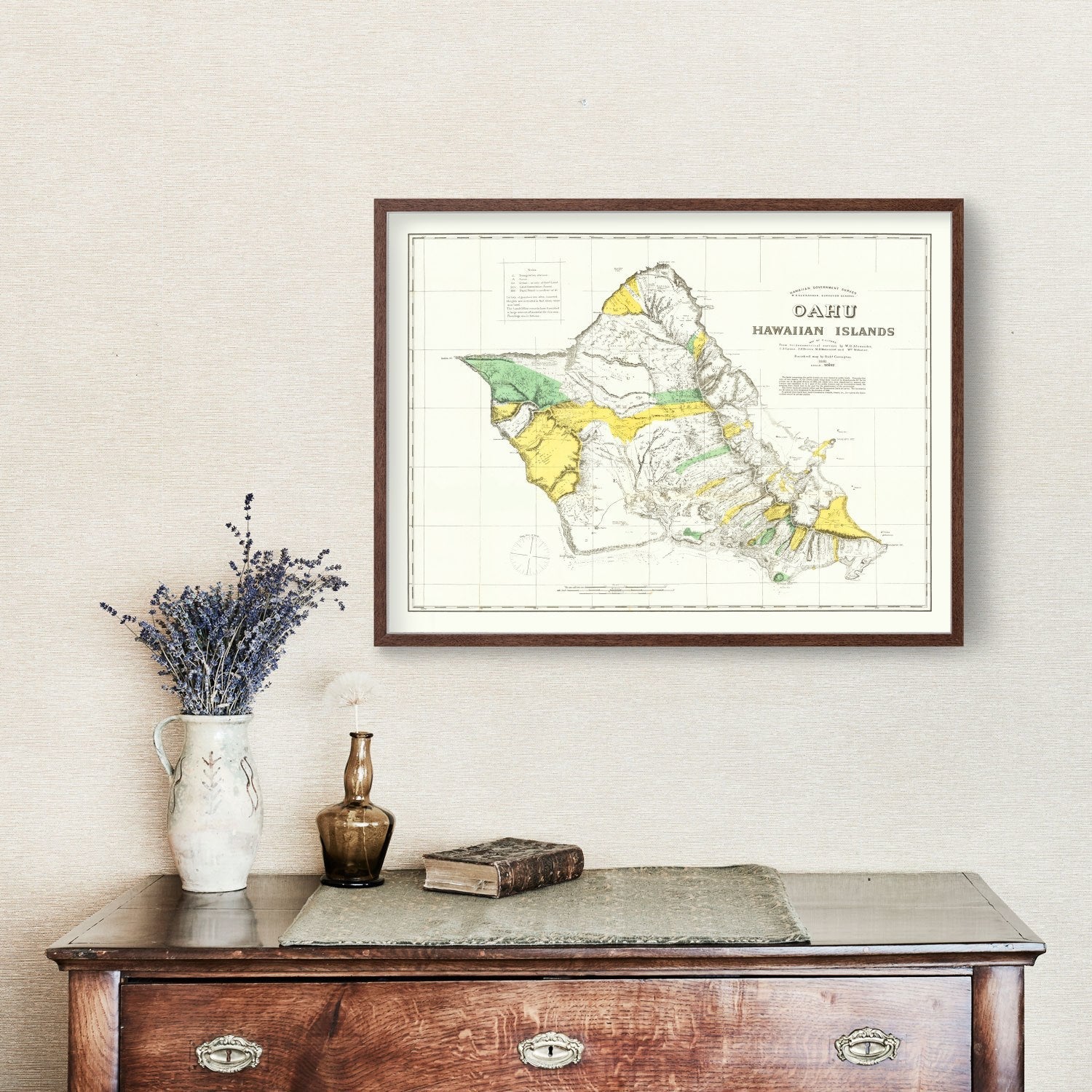 Vintage Map of Oahu, 1881