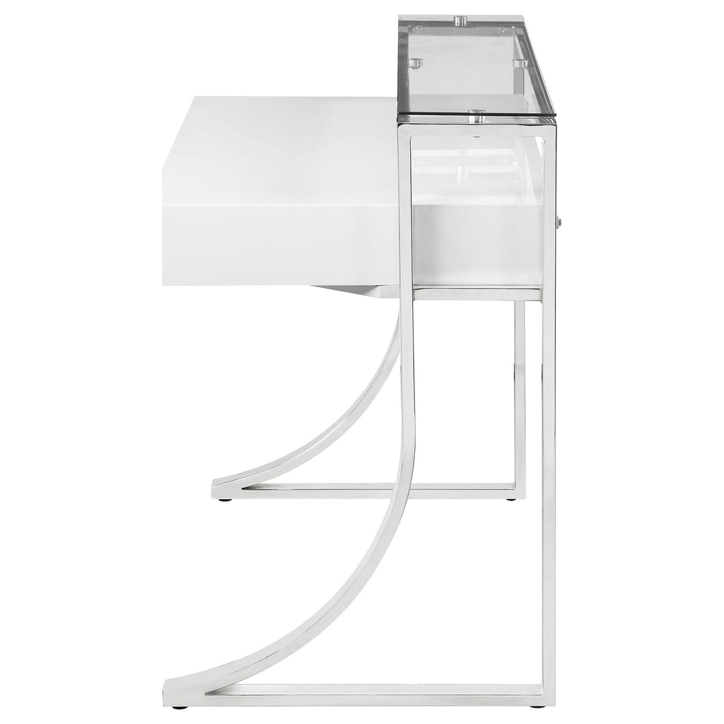 Serrano White High Gloss 2-Drawer Writing Desk