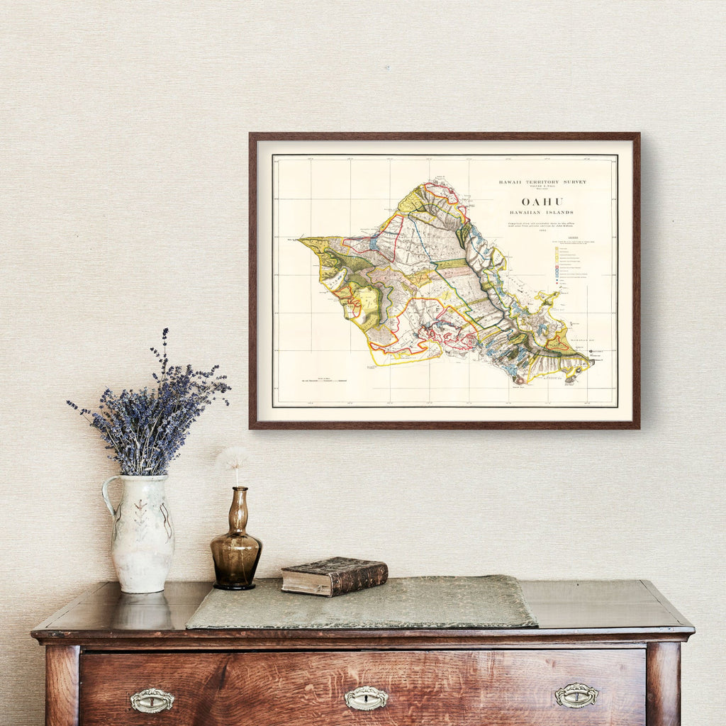 Vintage Map of Oahu, 1902