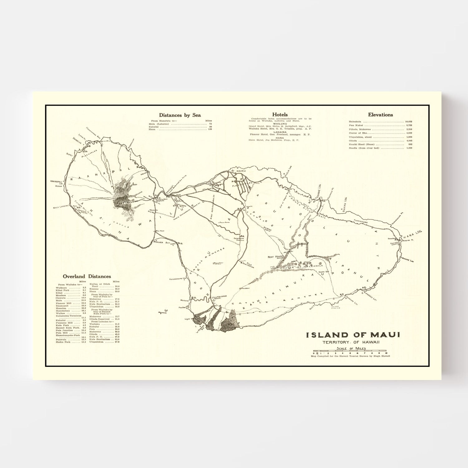 Vintage Map of Maui, 1924