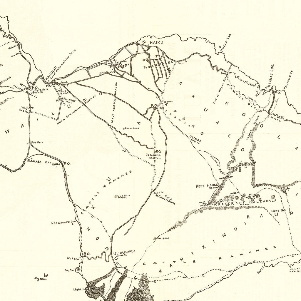 Vintage Map of Maui, 1924